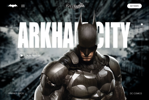 Batman Arkham City Website UI